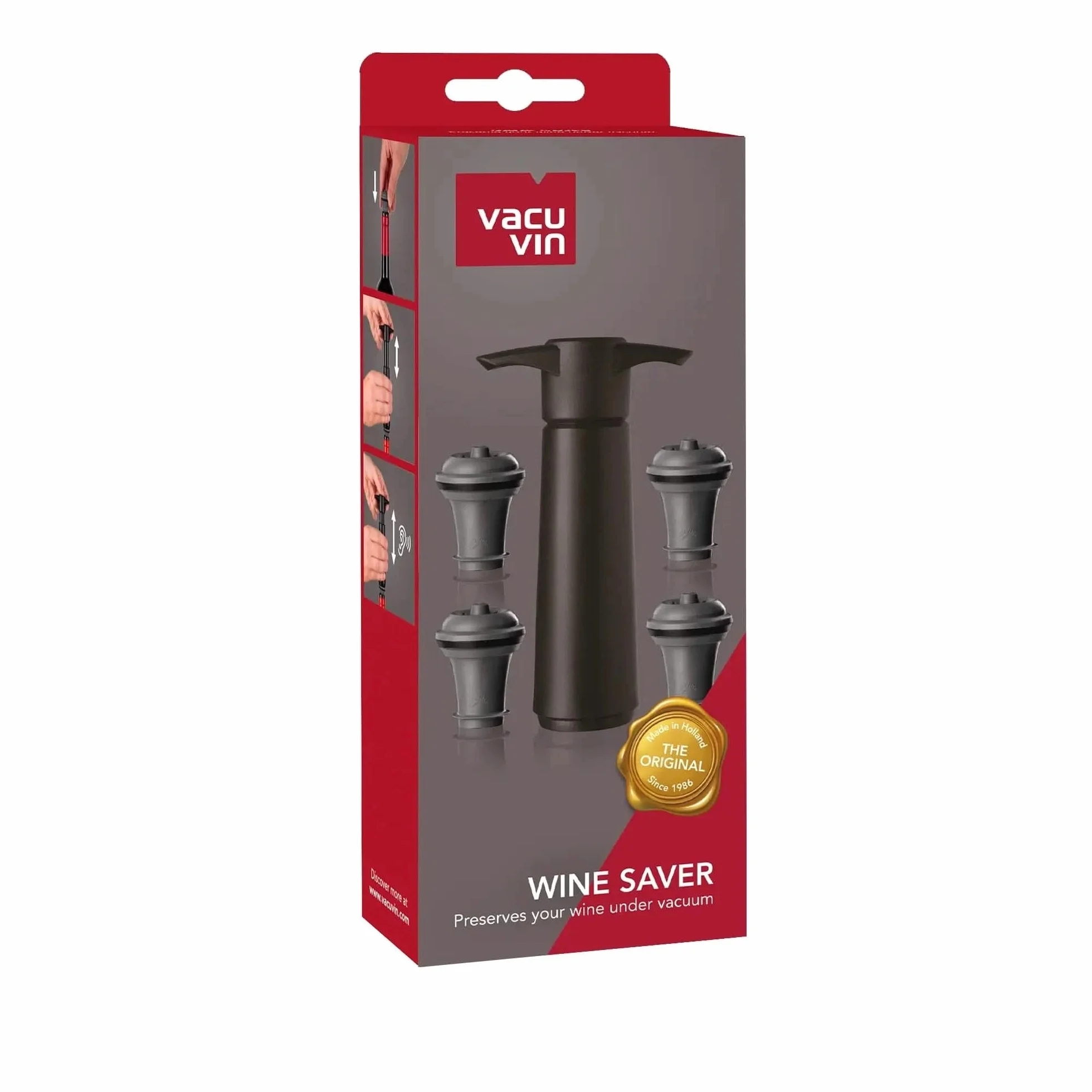 VacuVin pompa czarna + 4 zatyczki