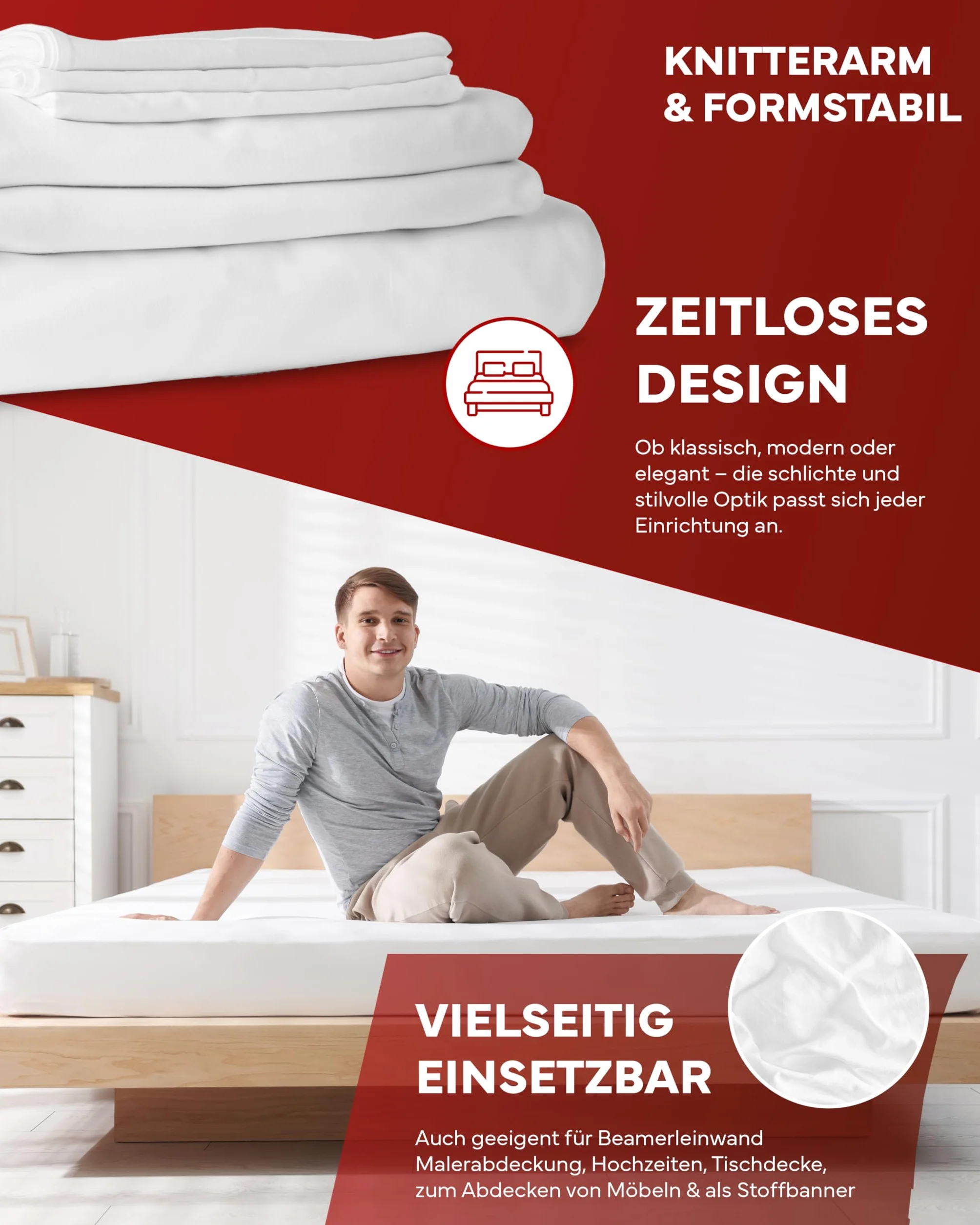 Gładkie płaskie prześcieradło 150 x 200 cm białe 100% bawełna bez gumki